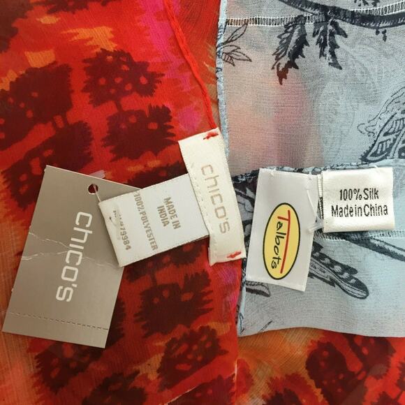 Ma) Chico's/ Talbots Scarf Women's Floral Fairy Officecoorp Cottagecorp Lot of 2 - Picture 8 of 9
